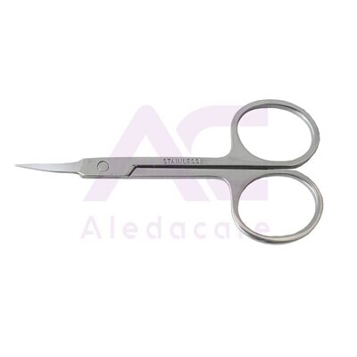 Nagelhautschere, leicht gebogen, Stahl, extra fein