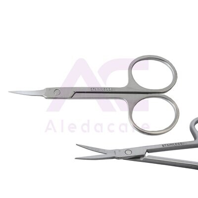 Nagelhautschere, leicht gebogen, Stahl, extra fein