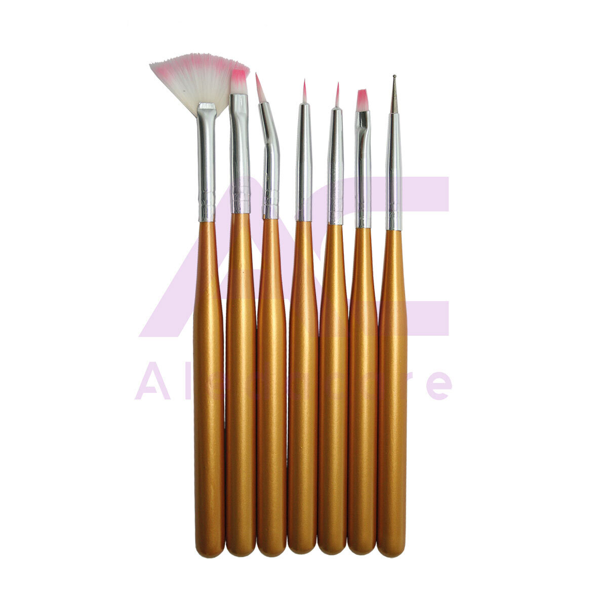 Gelpinsel mit Fächerpinsel + Kugeldesigner, Set à 7 Stück