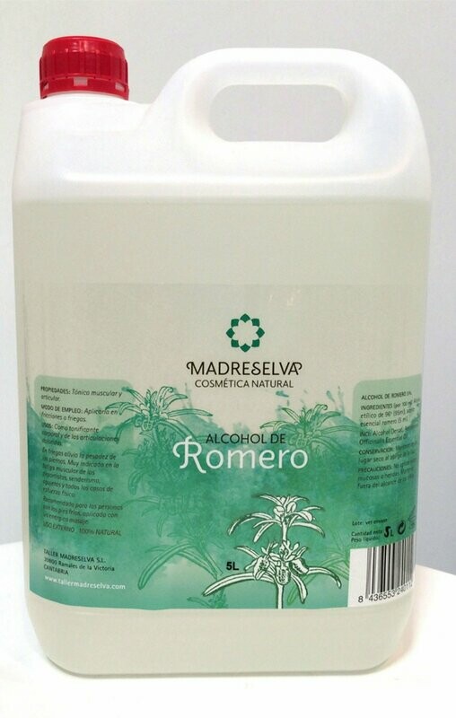 Alcohol de Romero 5 Litros  de Cosmética Natural Madreselva