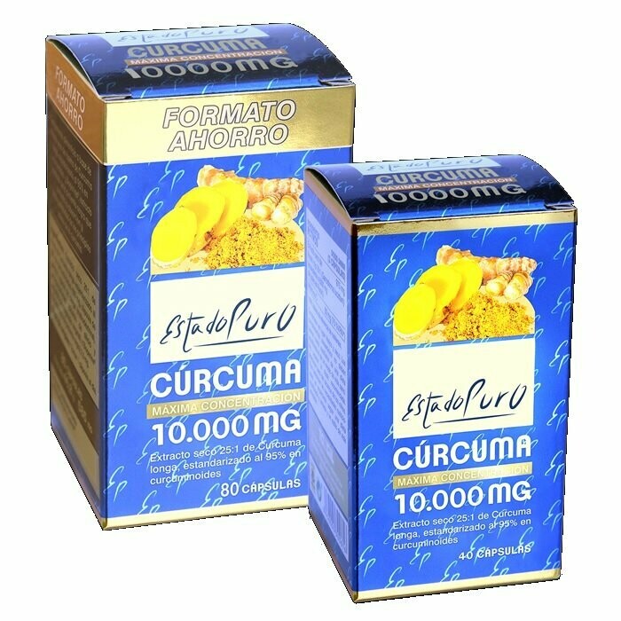 Cúrcuma 10.000 mg. Formato Ahorro 80 Cápsulas Vegetales Estado Puro de Tongil