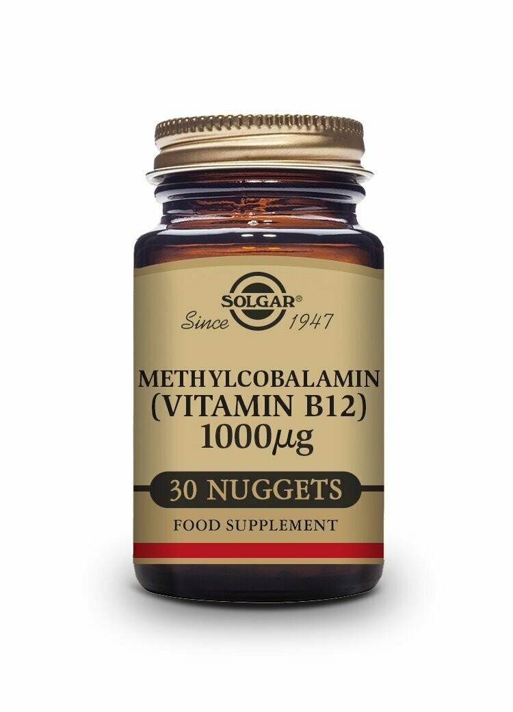 Vitamina B12 1000 μg (Metilcobalamina) - 30 Comprimidos sublinguales - masticables Solgar®