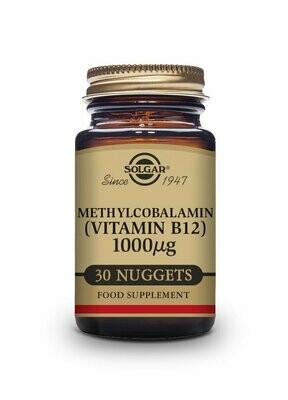 Vitamina B12 1000 μg (Metilcobalamina) - 30 Comprimidos sublinguales - masticables Solgar®