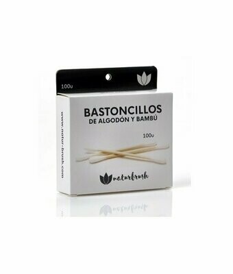 Bastoncillos de algodón y bambú eco 100 uds. NaturBrush️️®️ Bastoncillos de algodón y bambú eco 100 uds. NaturBrush️️®️