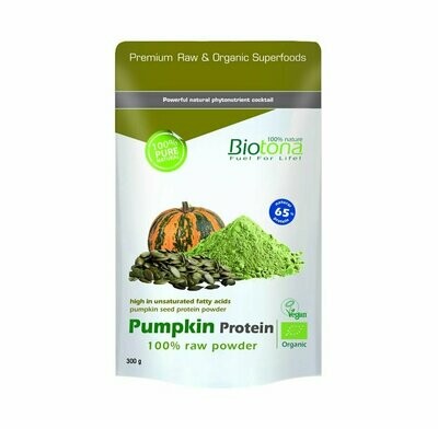 Calabaza, proteínas de semillas 100% polvo crudo Bio 300 g Biotona