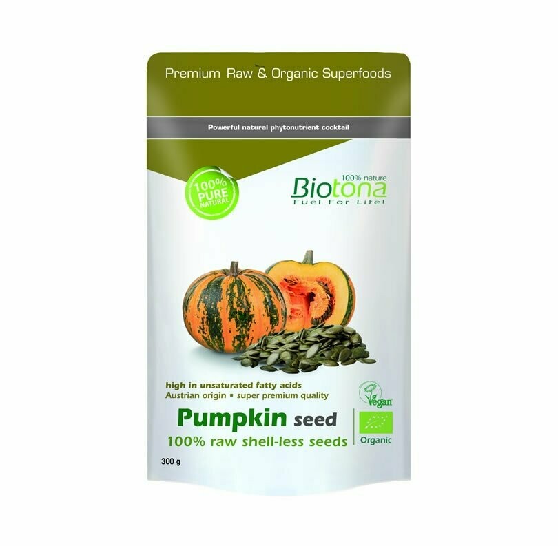 Semillas de Calabaza 100% semillas crudas sin cáscara Bio 300 g Biotona
