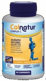 Colágeno natural asimilable puro con vitamina C, Magnesio y Ácido Hialurónico para el cuidado de articulaciones, huesos y músculos 140 comprimidos Colnatur® COMPLEX C