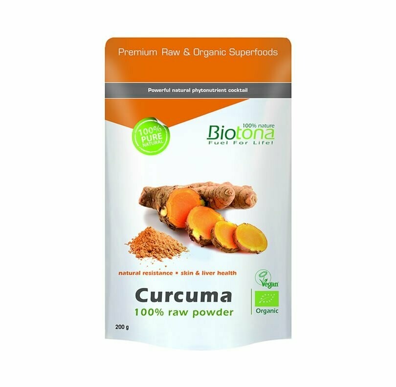 Cúrcuma 100% polvo crudo Bio 200 g Biotona