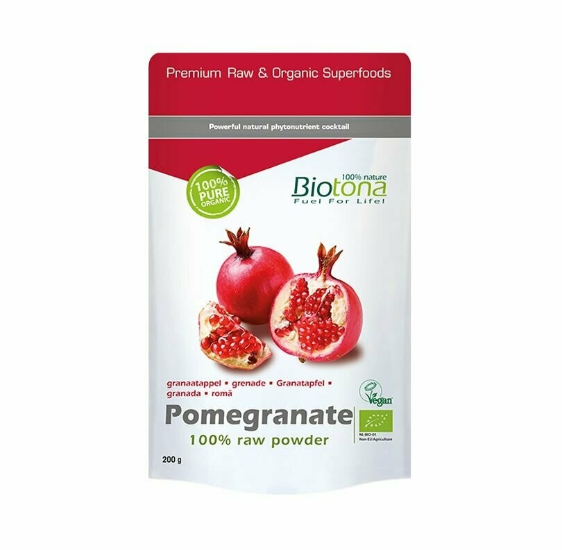 Granada Semillas 100% polvo puro Bio 200 g Biotona