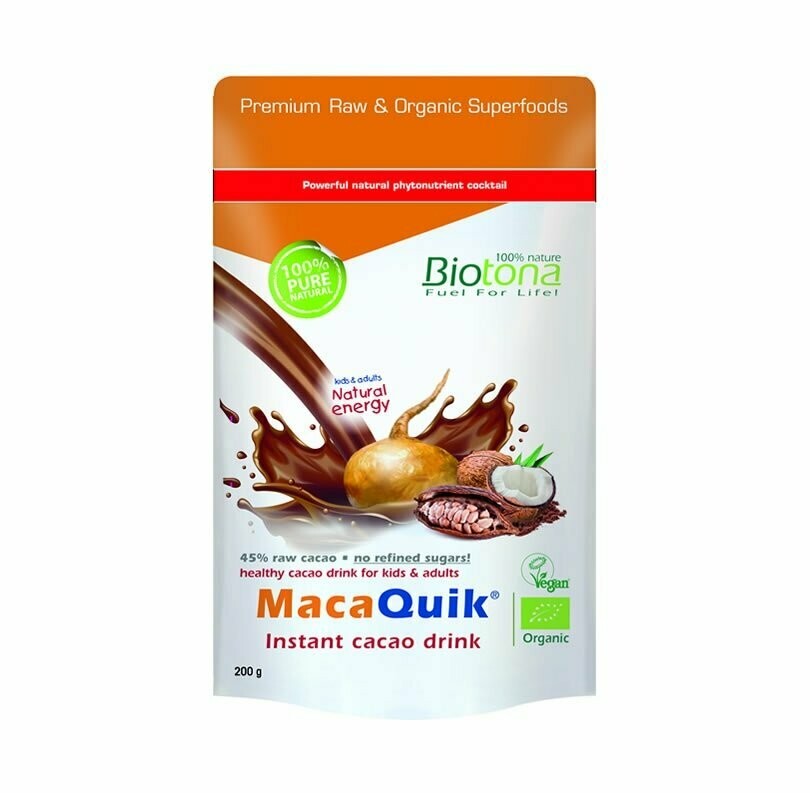 Macaquik® Bebida de cacao instantánea Bio 200 g Biotona