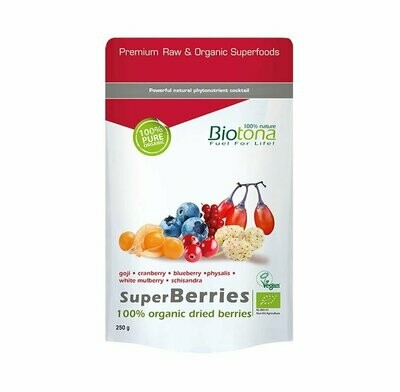 SuperBerries (Super Bayas) 100% bayas biológicas Bio 250 g Biotona