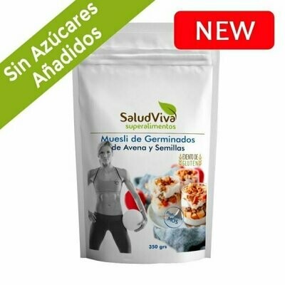 Muesli de Germinados de Avena y Semillas sin Azúcares Añadidos (Prebiótico) ECO 350g SaludViva Muesli de Germinados de Avena y Semillas sin Azúcares Añadidos (Prebiótico) ECO 350g SaludViva