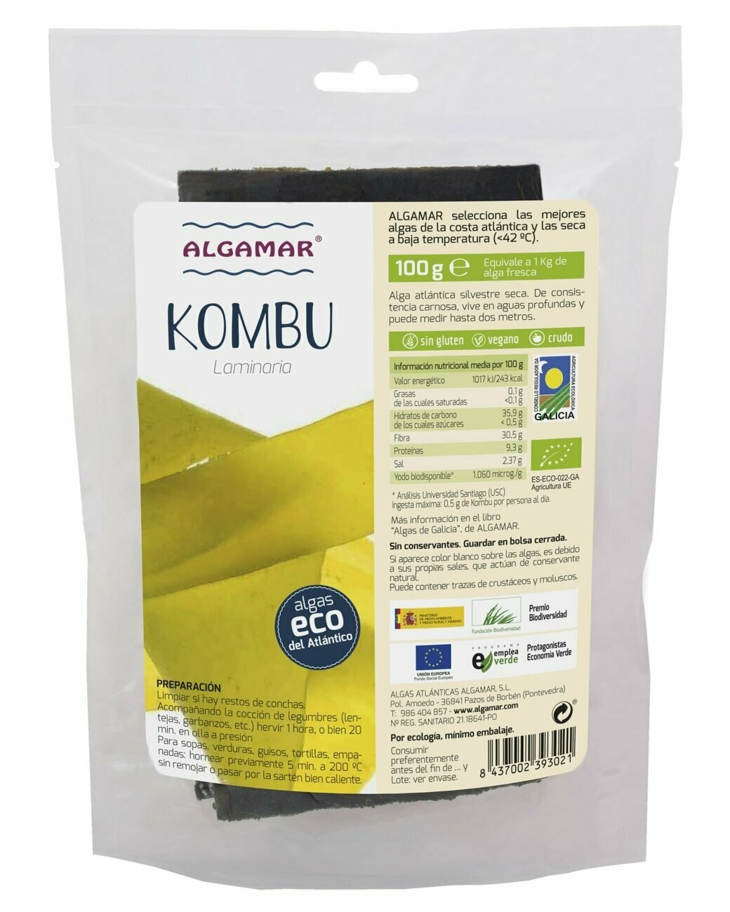 Alga Kombu (Laminaria) ECO 100 g Algamar®