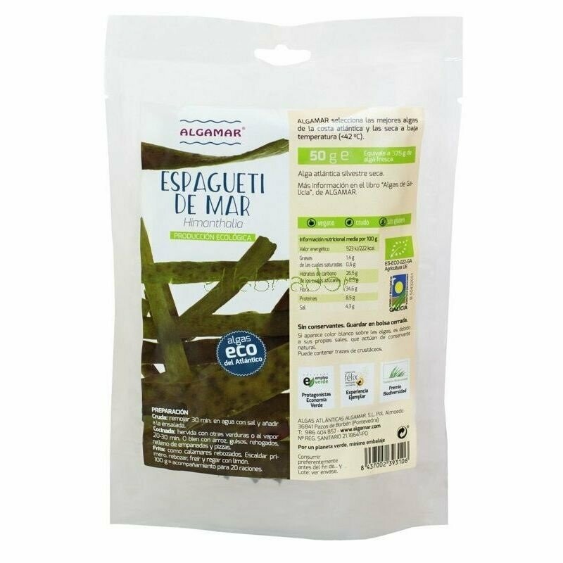 Alga Espagueti de Mar (Himanthalia) ECO 50 g Algamar®