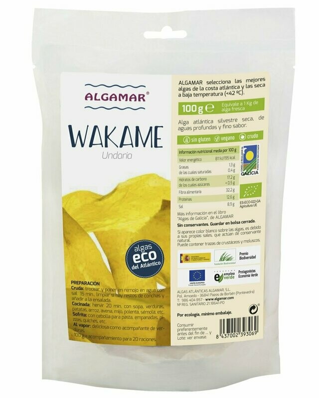 Alga Wakame (Undaria Pinnatifida) ECO 100 g Algamar®