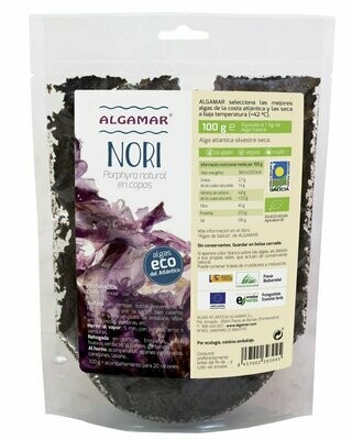 Alga Nori (Porphyra) copos ECO 100 g Algamar® Alga Nori (Porphyra) copos ECO 100 g Algamar®