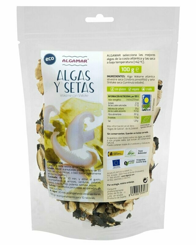 Algas y Setas (Wakame-Shiitake) ECO 100 g Algamar®