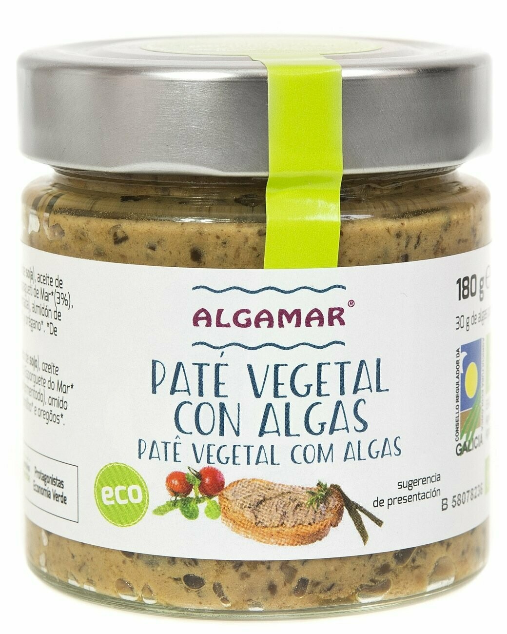 Paté Vegetal con Algas BIO 180 g Algamar®