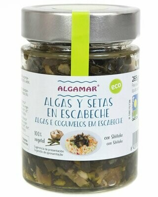 Algas y Setas en Escabeche con aceite de oliva y vinagre de manzana ECO 265 g Algamar®
