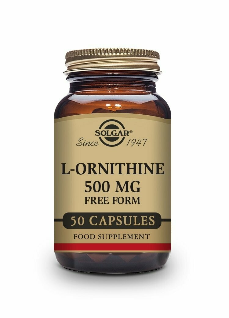 L-Ornitina 500 mg - 50 Cápsulas vegetales Solgar®