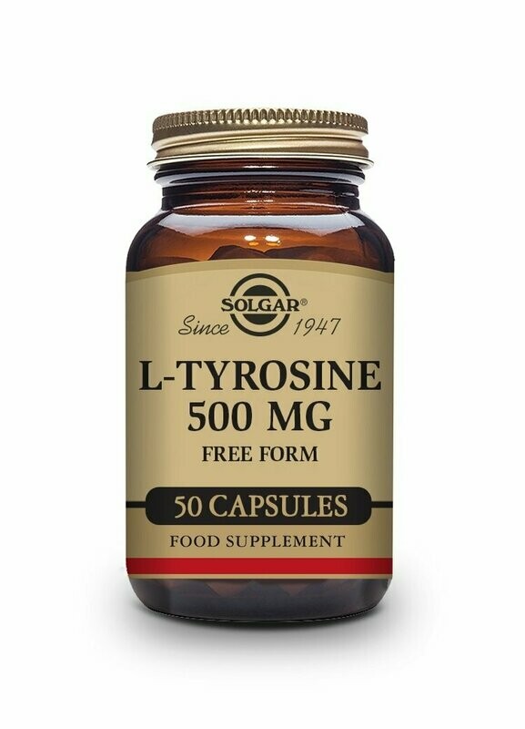 L-Tirosina 500 mg - 50 Cápsulas vegetales Solgar®