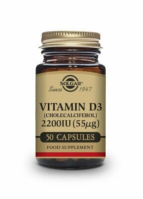Vitamina D3 2200 UI (55 μg) (Colecalciferol) - 50 cápsulas vegetales Solgar® Vitamina D3 2200 UI (55 μg) (Colecalciferol) - 50 cápsulas vegetales Solgar®