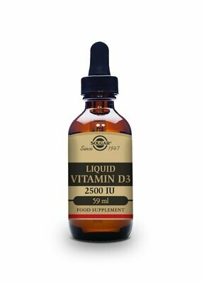 Vitamina D3 Líquida 2500 UI (62,5 µg) - Sabor naranja natural - 59 ml Solgar®