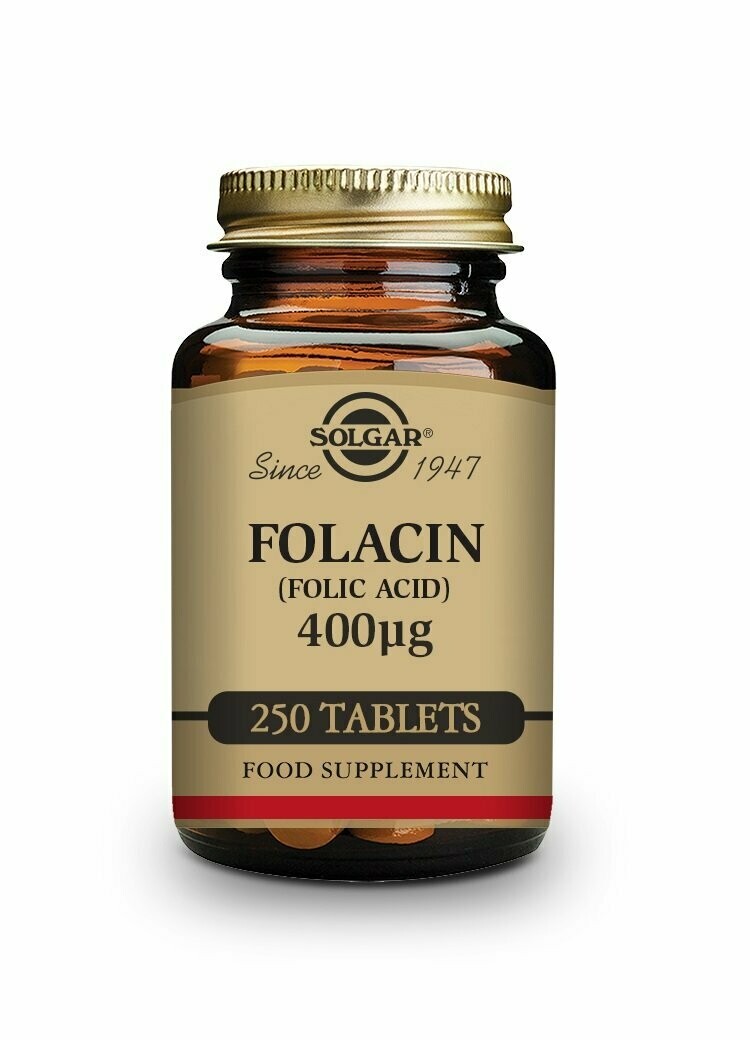 Folacín. Ácido Fólico 400 µg - 250 Comprimidos Solgar®