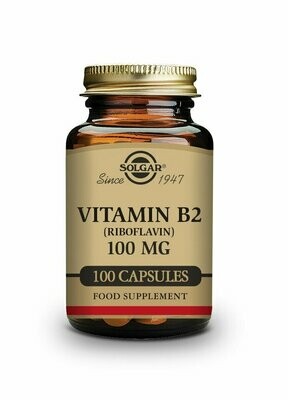 Vitamina B2 100 mg (Rivoflavina) - 100 Cápsulas vegetales Solgar® Vitamina B2 100 mg (Rivoflavina) - 100 Cápsulas vegetales Solgar®