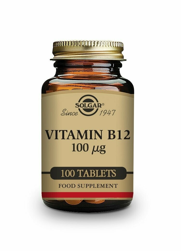 Vitamina B12 100 μg (Cianocobalamina) - 100 Comprimidos Solgar®