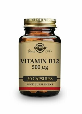 Vitamina B12 500 μg (Cianocobalamina) - 50 Cápsulas vegetales Solgar®