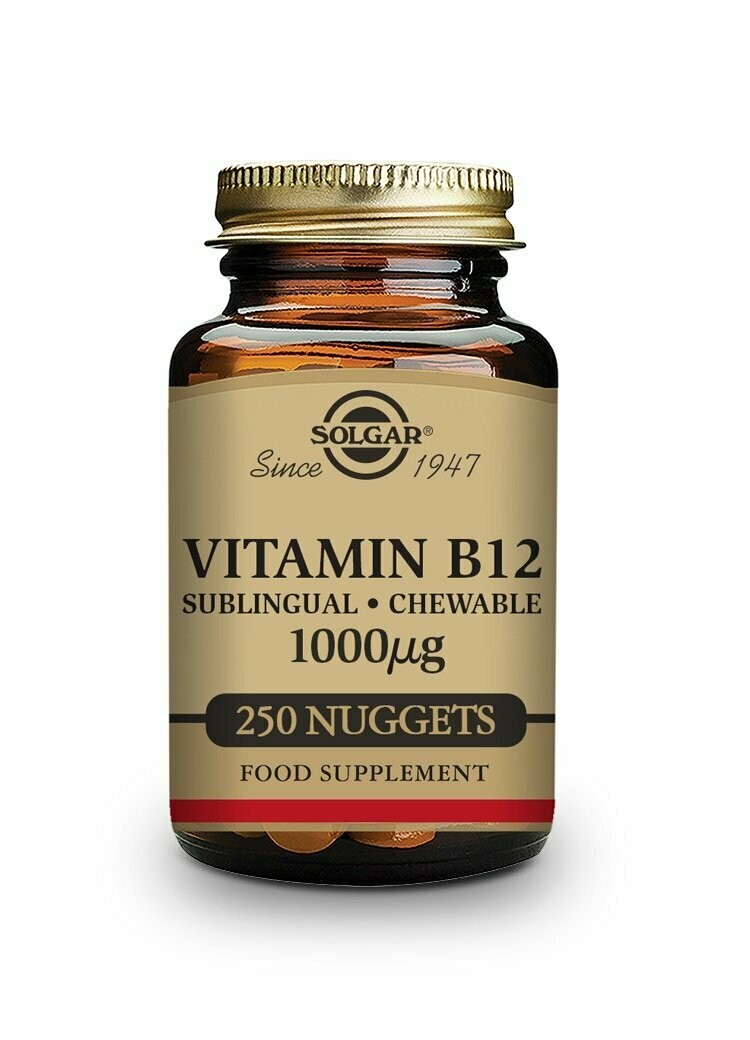 Vitamina B12 1000 μg (Cianocobalamina) - 250 Comprimidos sublinguales - masticables Solgar®