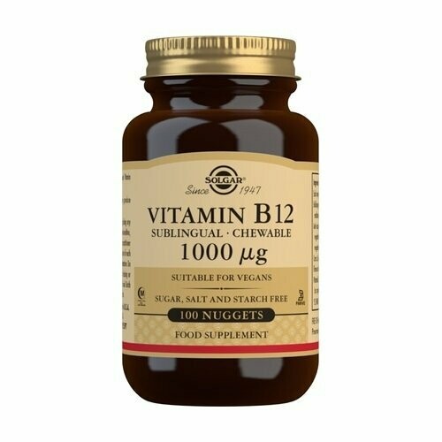 Vitamina B12 1000 μg (Cianocobalamina) - 100 Comprimidos sublinguales - masticables Solgar®