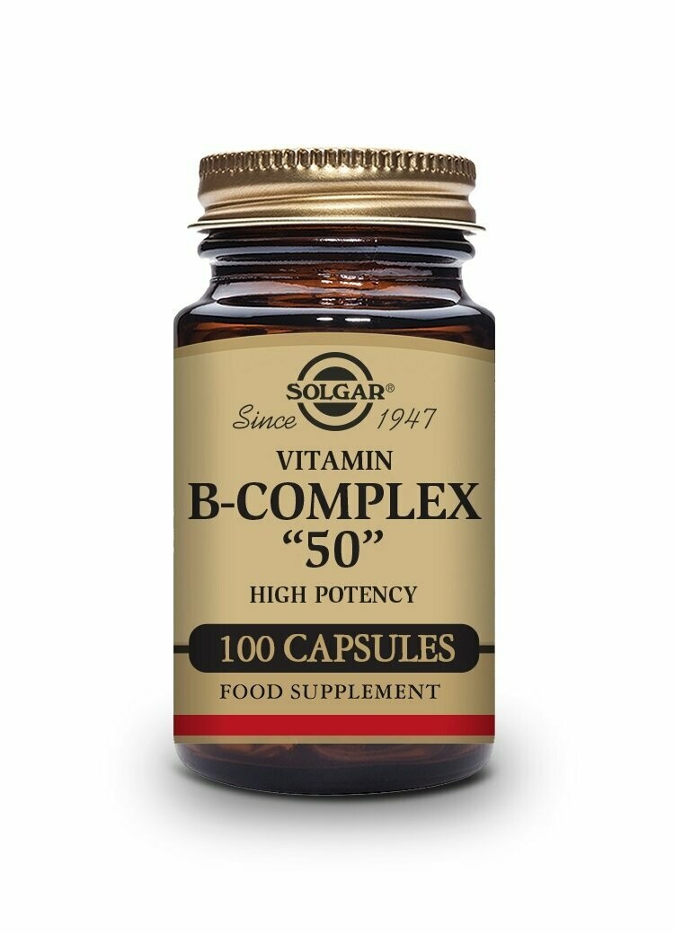 Vitamina B-Complex "50" Alta potencia -100 Cápsulas vegetales Solgar®