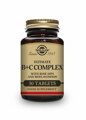 Ultimate B + C Complex - 30 Comprimidos Solgar® Ultimate B + C Complex - 30 Comprimidos Solgar®