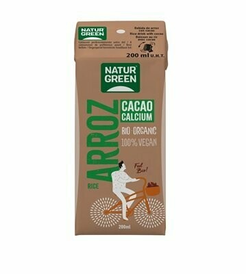 Bebida Vegetal de Arroz con Cacao y Calcio BIO 200 ml NaturGreen