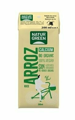 Bebida Vegetal de Arroz con Calcio y Sin Azúcares Añadidos Bio 200 ml NaturGreen