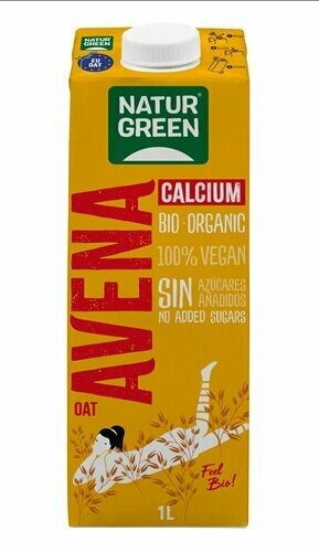 Bebida Vegetal de Avena con Calcio Sin Azúcares Añadidos BIO 1L NaturGreen