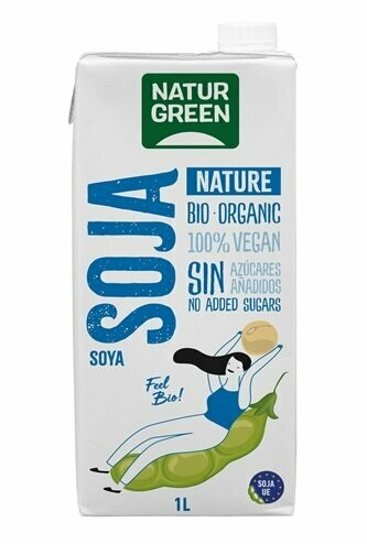 Bebida Vegetal de Soja Sin Azúcares Añadidos BIO 1L NaturGreen