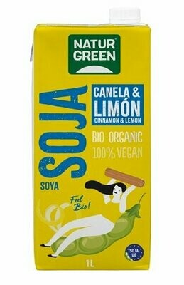 Bebida Vegetal de Soja con Sabor a Canela y Limón BIO 1L NaturGreen Bebida Vegetal de Soja con Sabor a Canela y Limón BIO 1L NaturGreen