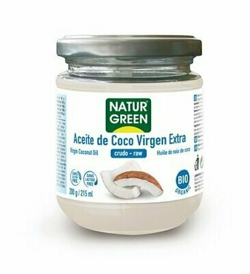 Aceite de Coco Virgen Extra Bio 215 ml / 200 g NaturGreen Aceite de Coco Virgen Extra Bio 215 ml / 200 g NaturGreen