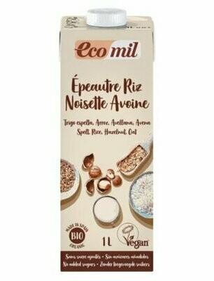 Bebida Espelta Arroz Avellana Avena Bio 1L Ecomil
