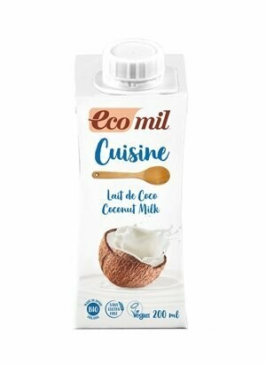 Crema de leche de coco para cocinar Bio 200 ml Ecomil