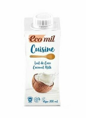 Crema de leche de coco para cocinar Bio 200 ml Ecomil