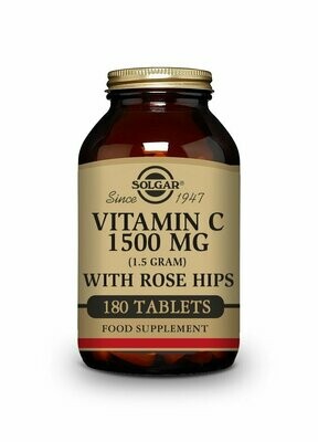 Rose Hips C 1500 mg Vitamina C con escaramujo - 180 Comprimidos Solgar® Rose Hips C 1500 mg Vitamina C con escaramujo - 180 Comprimidos Solgar®