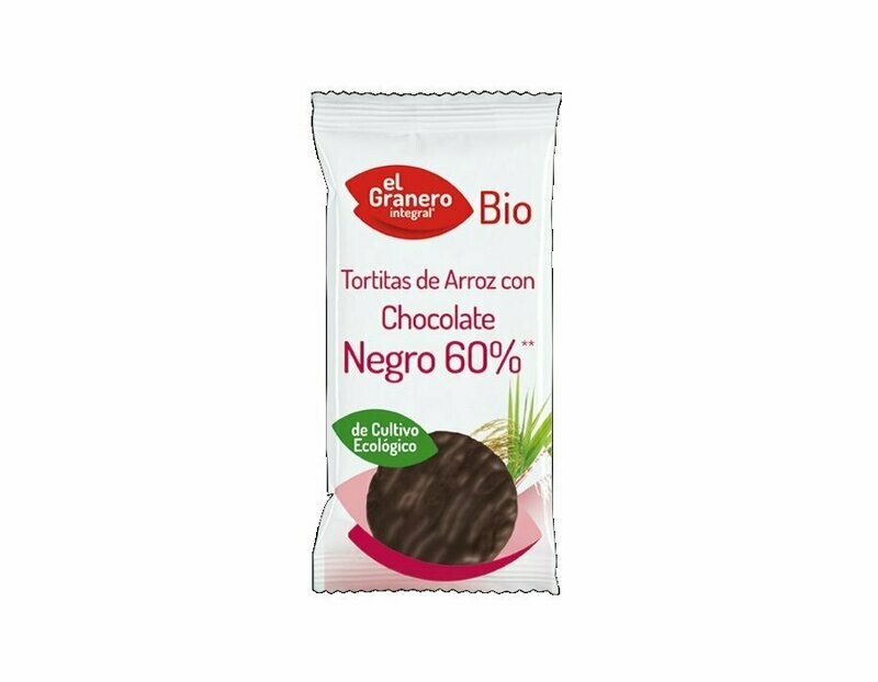 Tortitas de Arroz con Chocolate Negro Bio, 6 Und. 100 g El Granero Integral