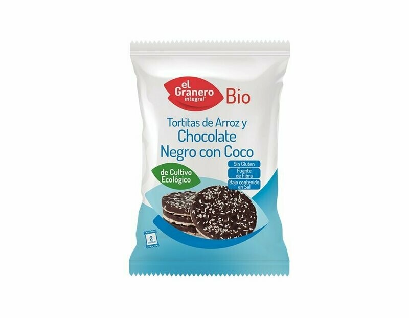 Tortitas de Arroz con Chocolate Negro y Coco Bio, 33 g El Granero Integral