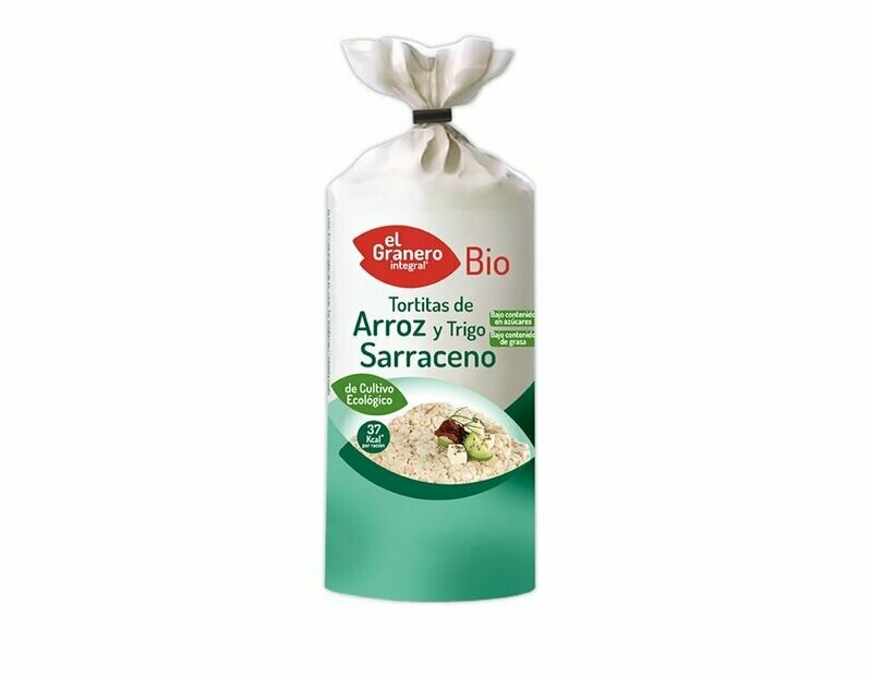 Tortitas de Arroz y Trigo Sarraceno Sin Gluten Bio, 115 g El Granero Integral
