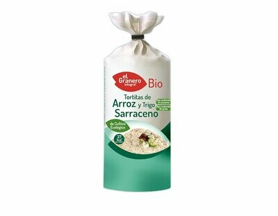 Tortitas de Arroz y Trigo Sarraceno Sin Gluten Bio, 115 g El Granero Integral