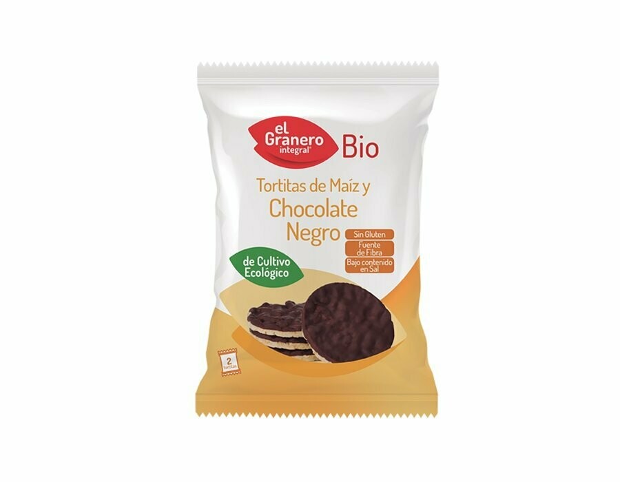 Tortitas de Maíz con Chocolate Negro Bio, 33 g El Granero Integral